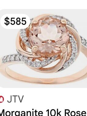 Rose Gold and Blush Morganite Ring with Diamond Accents